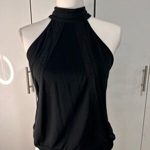 INC International Concepts Black Halter Blouse